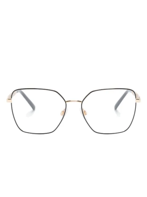 Dolce & Gabbana Eyewear monogram-plaque square-frame glasses Gold DG1351
