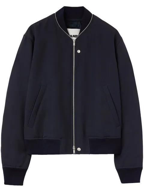 Jil Sander zip-embellished wool bomber jacket Blue J23BN0004J40002