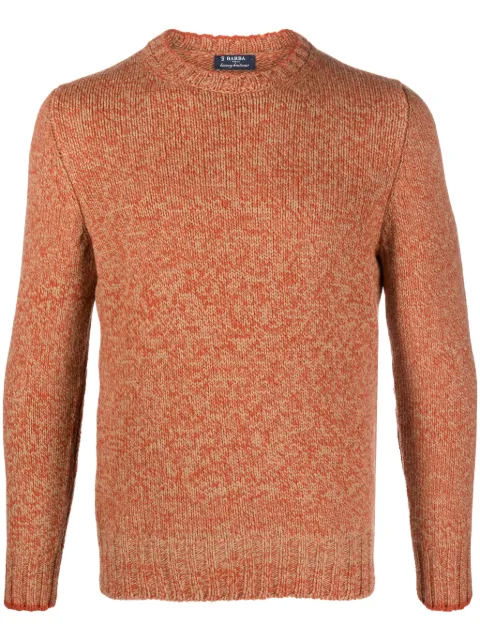 Barba speckle-knit virgin wool jumper Orange 2570110558