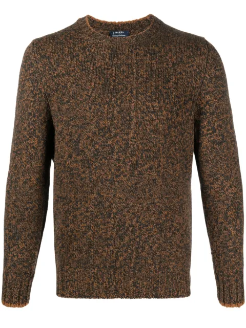 Barba speckle-knit virgin wool jumper Brown 2570110558