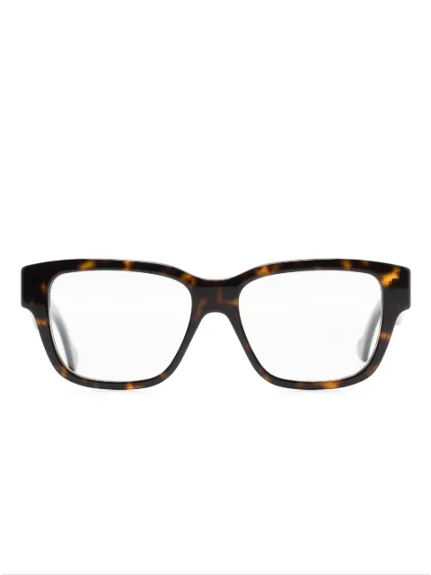 Gucci Eyewear rectangular-frame logo-engraved glasses Brown GG1428O005