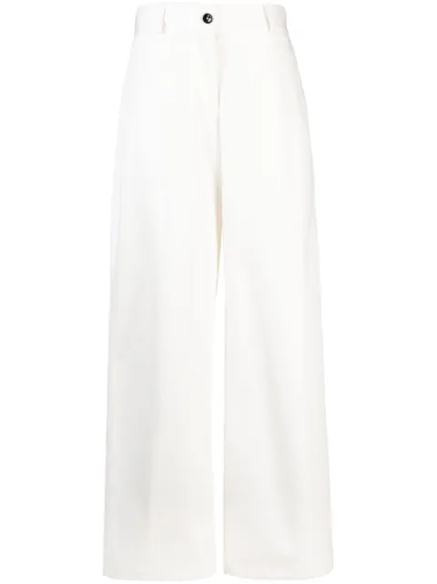 Jil Sander high-waist wide-leg trousers White J03KA0178J45197