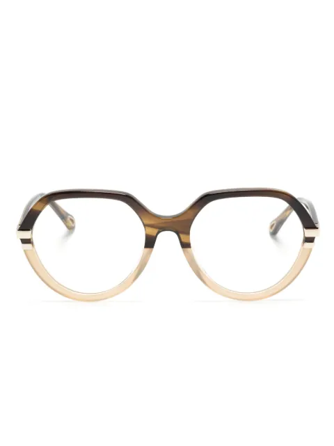 Chloé Eyewear two-tone marbled glasses Brown CH0206O