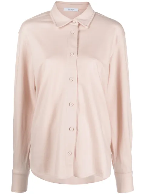 Max Mara long-sleeved virgin wool shirt Pink 2319160733600