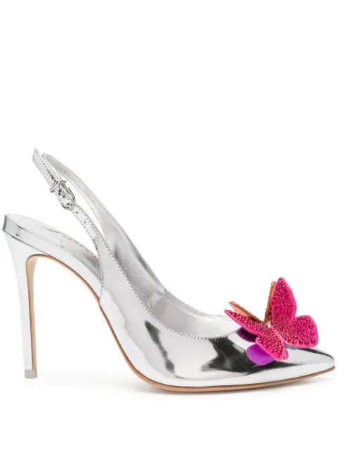 Sophia Webster Vanessa 100mm metallic-finish pumps Silver SAW23085