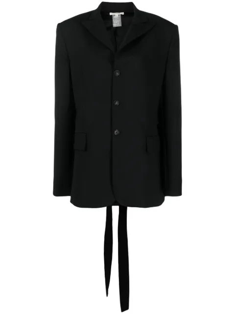 Nensi Dojaka strap-detail single-breasted blazer Black NDAW23JKT019