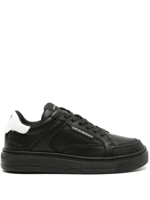 Emporio Armani logo-print leather sneakers Black X3X188XF724