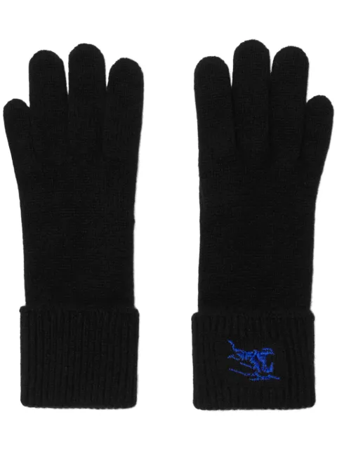 Burberry EKD-embroidered knitted gloves Black 8078830