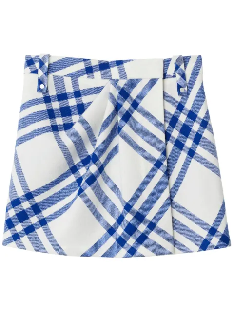 Burberry checked wool miniskirt White 8077461