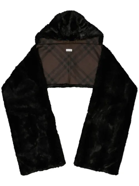 Burberry hooded faux-fur scarf Black 8079143