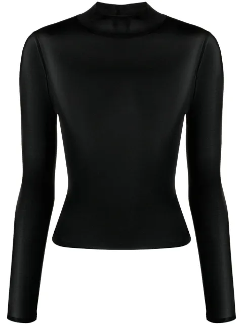 Courrèges logo-appliqué fine-knit top Black 323JTO182JS00889999