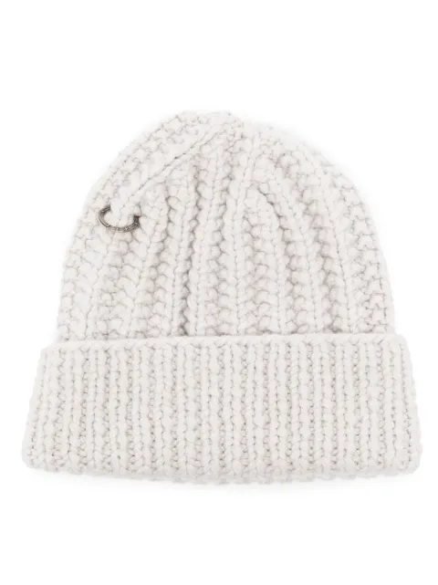 WERKSTATT:MÜNCHEN ring-detail ribbed beanie Grey M8060RU