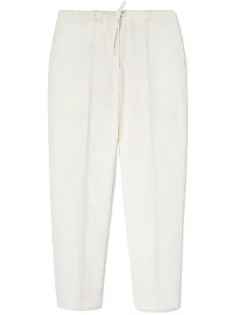 Jil Sander drawstring-waistband cotton trousers White J40KA0015J45039