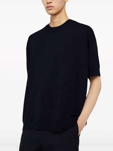 Jil Sander round-neck wool T-shirt Blue J23GC0101J14532