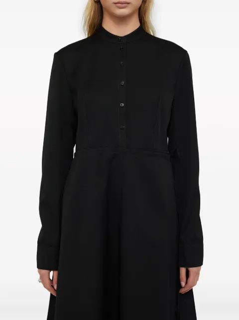 Jil Sander wrapover-panel virgin wool shirtdress Black J04CT0008J40003