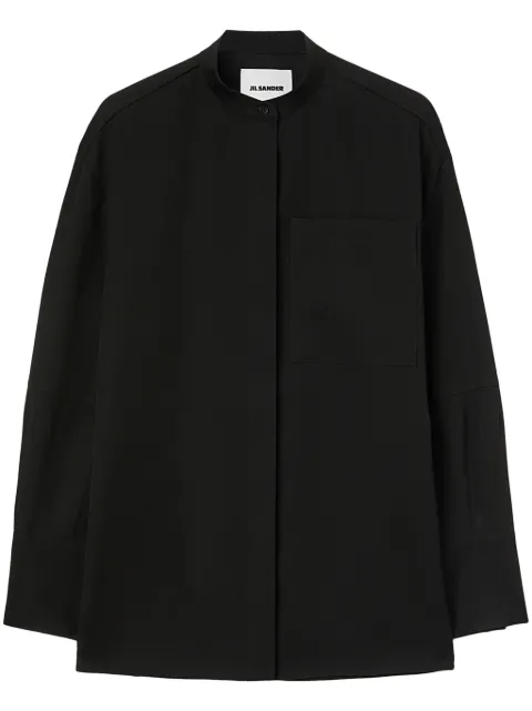 Jil Sander wool gabardine shirt Black J04DL0007J40003