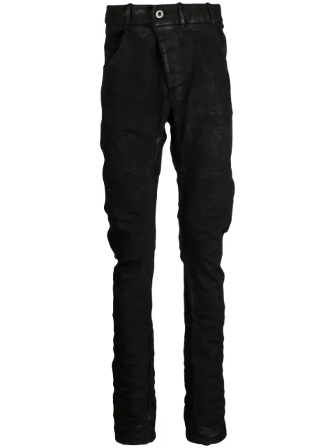 Boris Bidjan Saberi distressed drop-crotch skinny trousers Black P13TFF1504K
