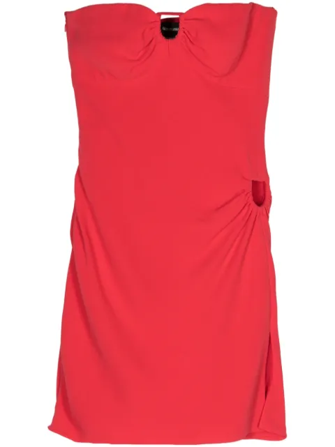 Giorgio Armani Pre-Owned 2000s cut-out ruched silk minidress Red GAR540KRA