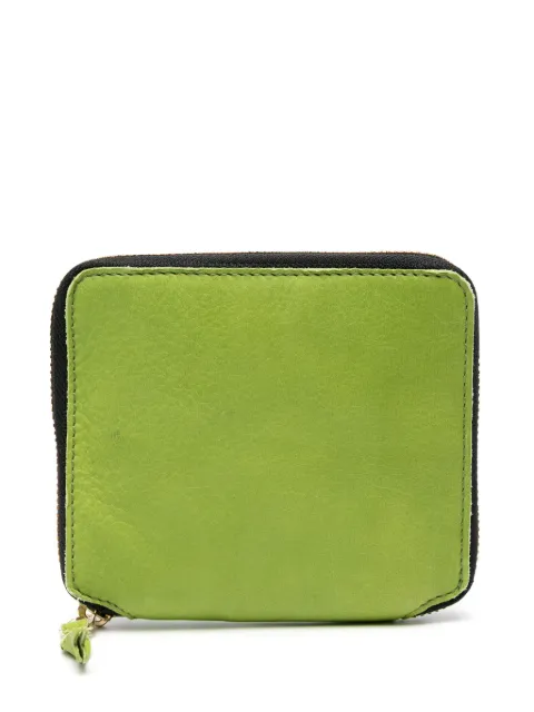 Comme Des Garçons Wallet washed bi-fold zip-up wallet Green SA2100WW