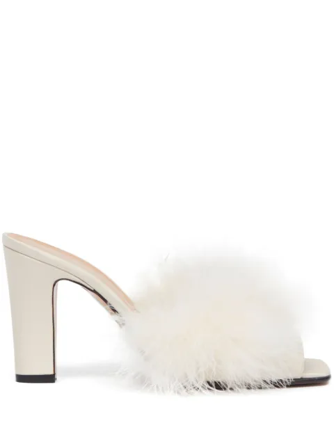 Maison Margiela 90mm Feather satin sandals White S58WP0270P6229