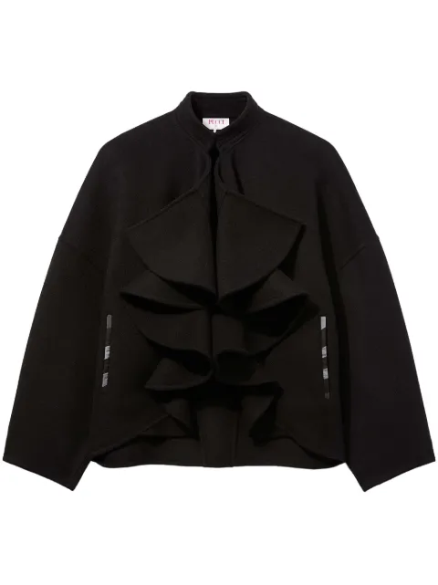 PUCCI ruffled-placket wool jacket Black 3URA603U607