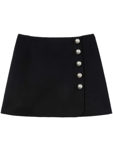 PUCCI side-button fastening wool miniskirt Black 3URV503U607