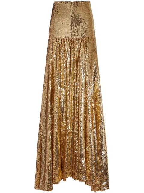Rabanne sequinned A-line skirt Gold 23HJJU439PO0330