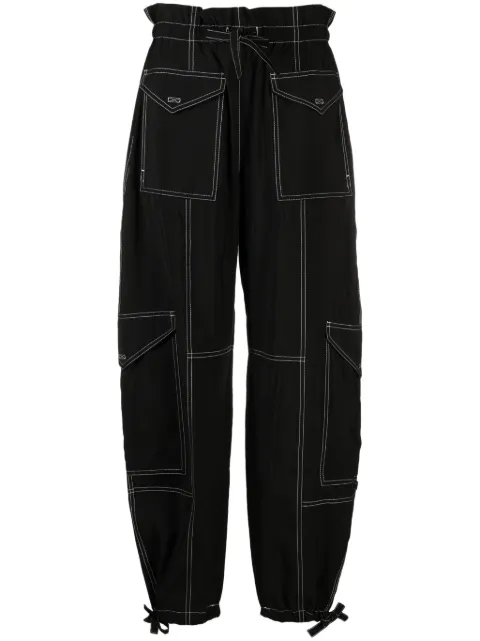 GANNI paperbag-waist cargo trousers Black F8807