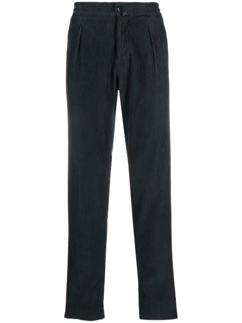 Kiton corduroy slim-cut trousers Blue UP1LACJ0212C