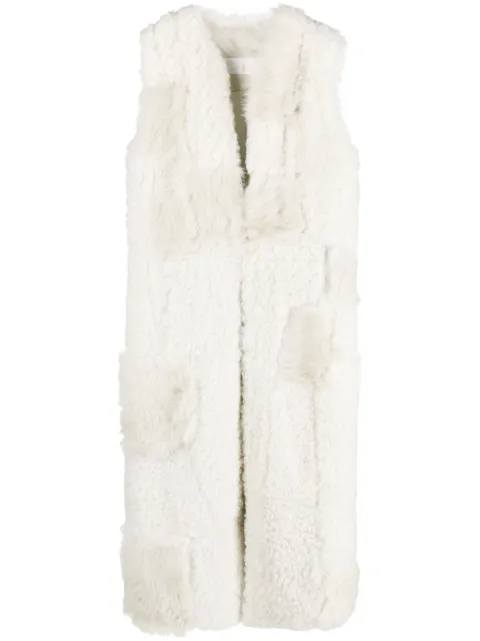 Chloé patchwork shearling gilet White CHC23WCM01206