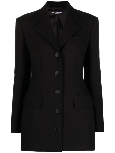 Dolce & Gabbana single-breasted virgin-wool blazer Black F29XRTHUMTB