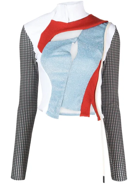 Ottolinger metallic-effect detail panelled top Blue 0406002