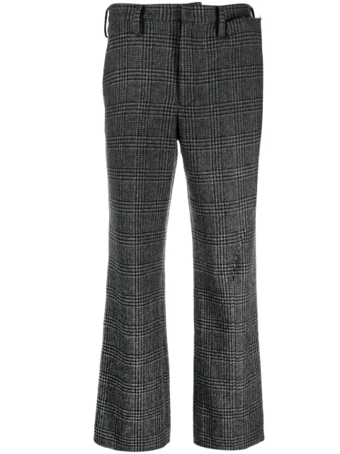 Yohji Yamamoto houndstooth straight-leg trousers Grey FJP62107