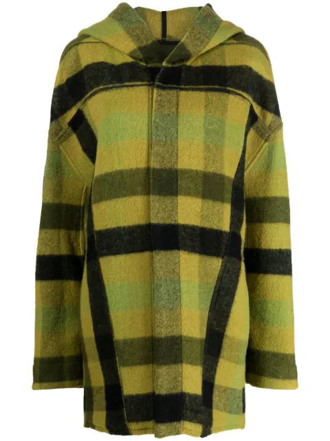 Rick Owens checked hooded wool jacket Green RP02C1744WFNP