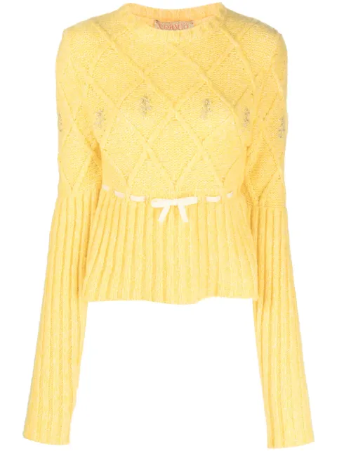 CORMIO floral-embroidered sweater Yellow OMA5