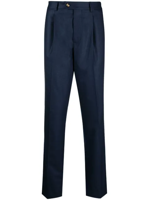 Brunello Cucinelli inverted-pleat tailored trousers Blue ME226L00HC396