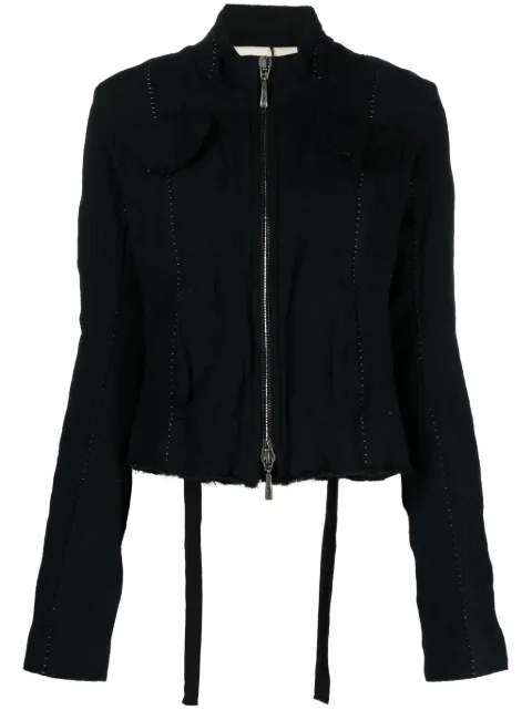 Masnada perforated cropped jacket Black 7512