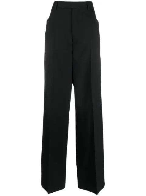 Rick Owens pressed-crease concealed-fastening tailored trousers Black RP02C1325ZL09