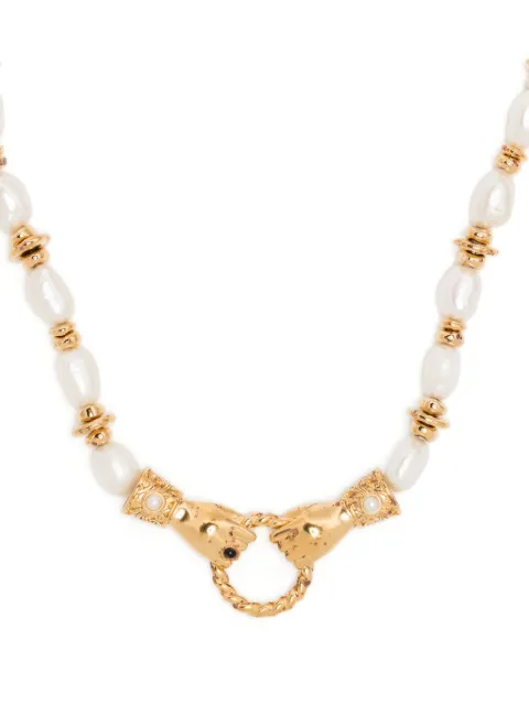 Missoma x Harris Reed In Good Hands beaded necklace Gold HRGN25WP