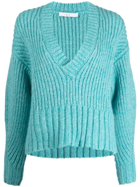 IRO Ewenn chunky-knit cropped jumper Blue 23WWM12EWENN