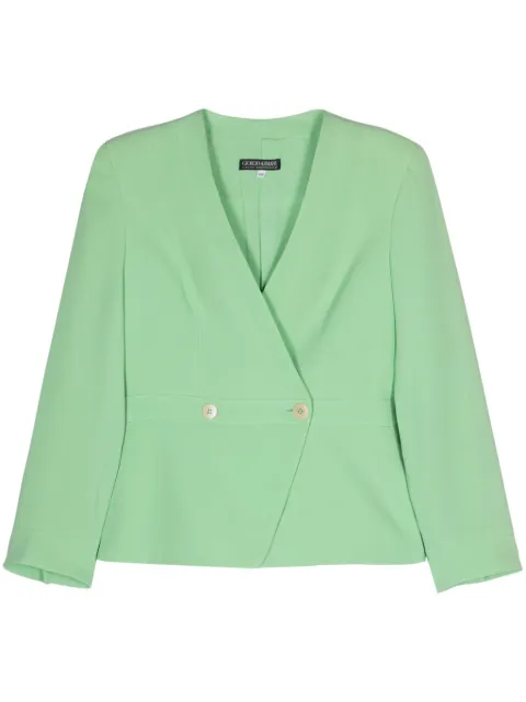 Giorgio Armani Pre-Owned 1990s double-breasted silk blazer Green GAR350FHA