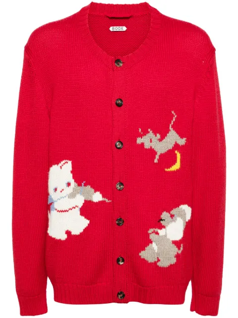 BODE Novelty Prose wool cardigan Red MRS24KT026