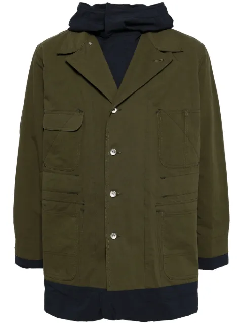 sacai single-breasted coat Green 2403355M