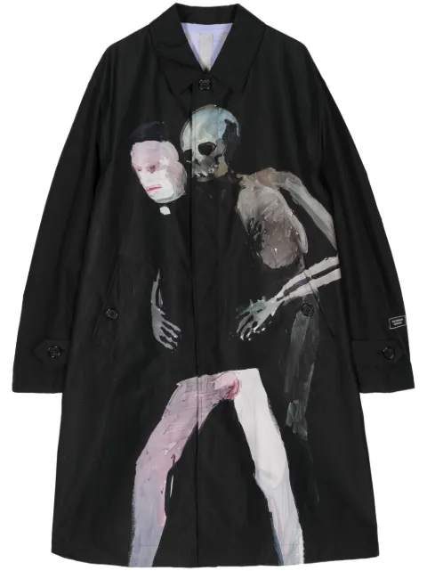 Undercover graphic-print parka coat Black UC1D4306