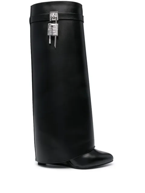 Givenchy Shark Lock 100mm leather boots Black BE702NE1NG