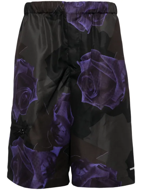 Undercover rose-print bermuda shorts Black UP1D4505