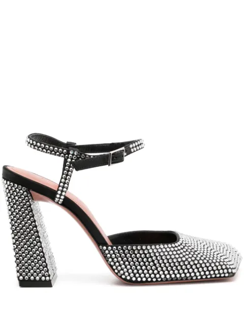 Amina Muaddi 95mm Charlotte crystal-embellished sandals Silver CHARLOTTECRYSTALPUMP