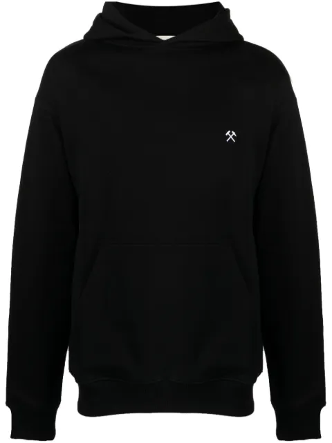 GmbH logo-embroidered organic cotton hoodie Black ABBASPRINTAW23