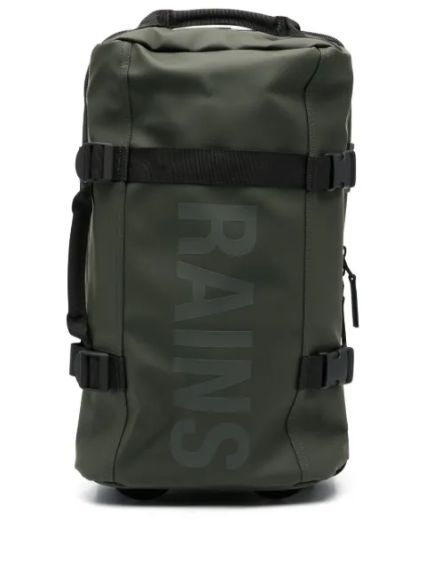 Rains logo-print faux-leather travel bag Green RA13460