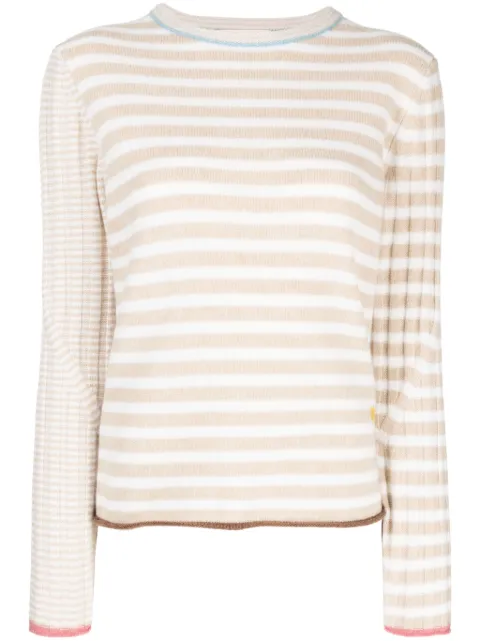 YANYAN KNITS long-sleeve striped jumper Neutrals YYW238041